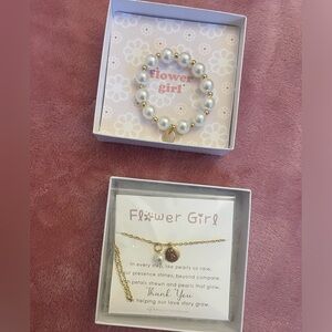 Pearl & initial A - necklace & pearl bracelet.